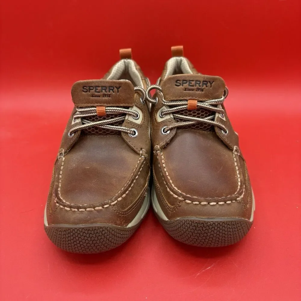 Sperry Men's Top-Sider Sea Kite Sport Moc Brown Leather Size 8.5